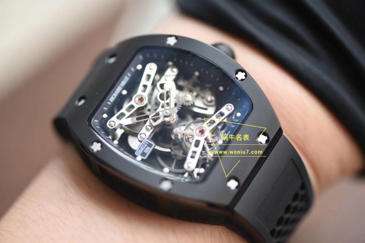 视频分析EUR厂陀飞轮RICHARD MILLE理查德米勒RM 027 顶级复刻高仿TOURBILLON RAFAEL NADAL腕表 / RM027EUR02