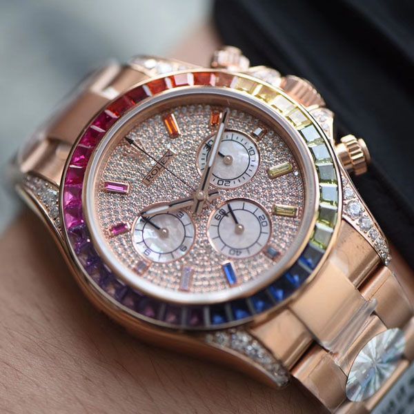 BL厂顶级复刻高仿劳力士迪通拿彩虹迪116599 RBOW,116595 RBOW,116598 RBOW腕表