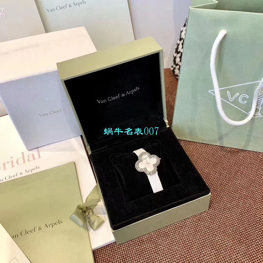 V&A厂2020年最新款高仿女表梵克雅宝ALHAMBRA系列VCARO8WT00,VCARO8SF00腕表 / VCA09
