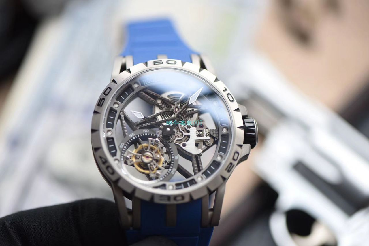 BBR厂顶级复刻高仿陀飞轮罗杰杜彼EXCALIBUR（王者系列）系列RDDBEX0479蓝面表带腕表 / LJ066