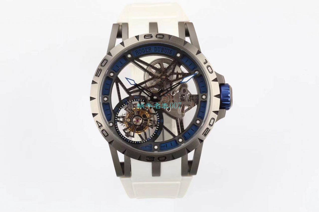 BBR厂顶级复刻高仿陀飞轮罗杰杜彼EXCALIBUR（王者系列）系列RDDBEX0479蓝面表带腕表 / LJ066