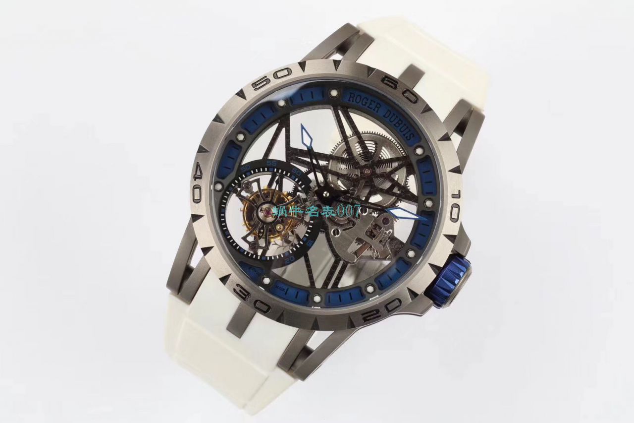 BBR厂顶级复刻高仿陀飞轮罗杰杜彼EXCALIBUR（王者系列）系列RDDBEX0479蓝面表带腕表 / LJ066