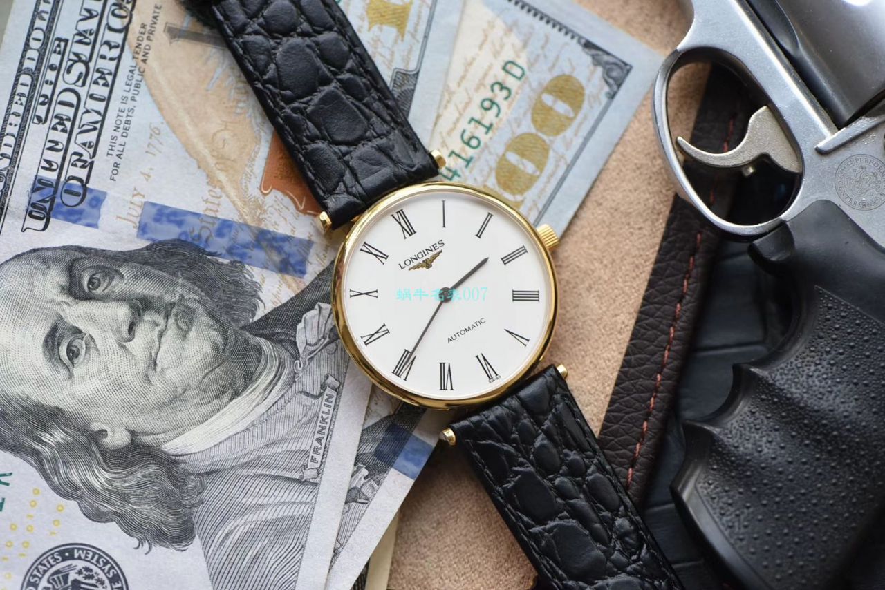 视频评测浪琴优雅复刻高仿 嘉岚系列L4.908.2.11.2腕表 / L165