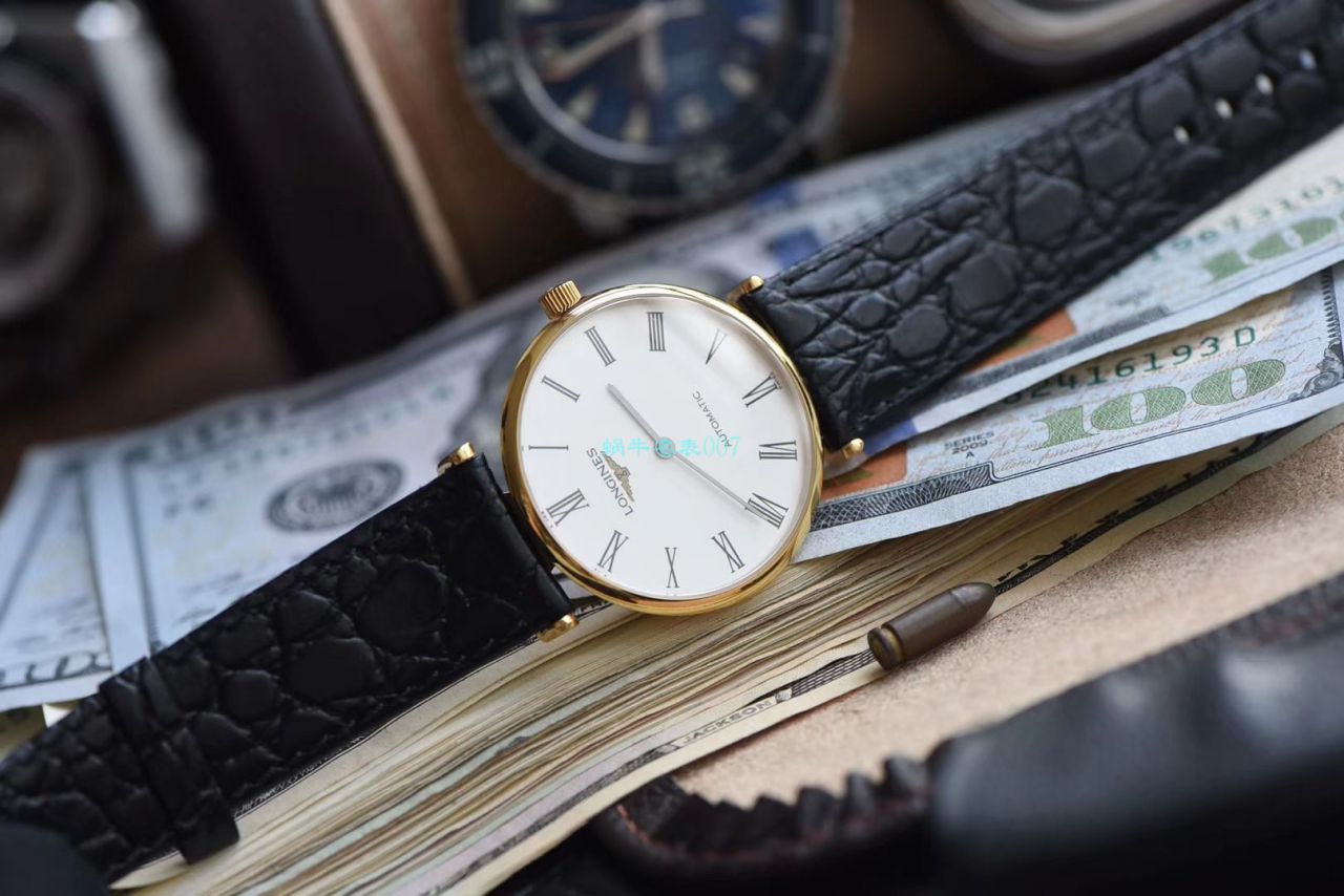 视频评测浪琴优雅复刻高仿 嘉岚系列L4.908.2.11.2腕表 / L165