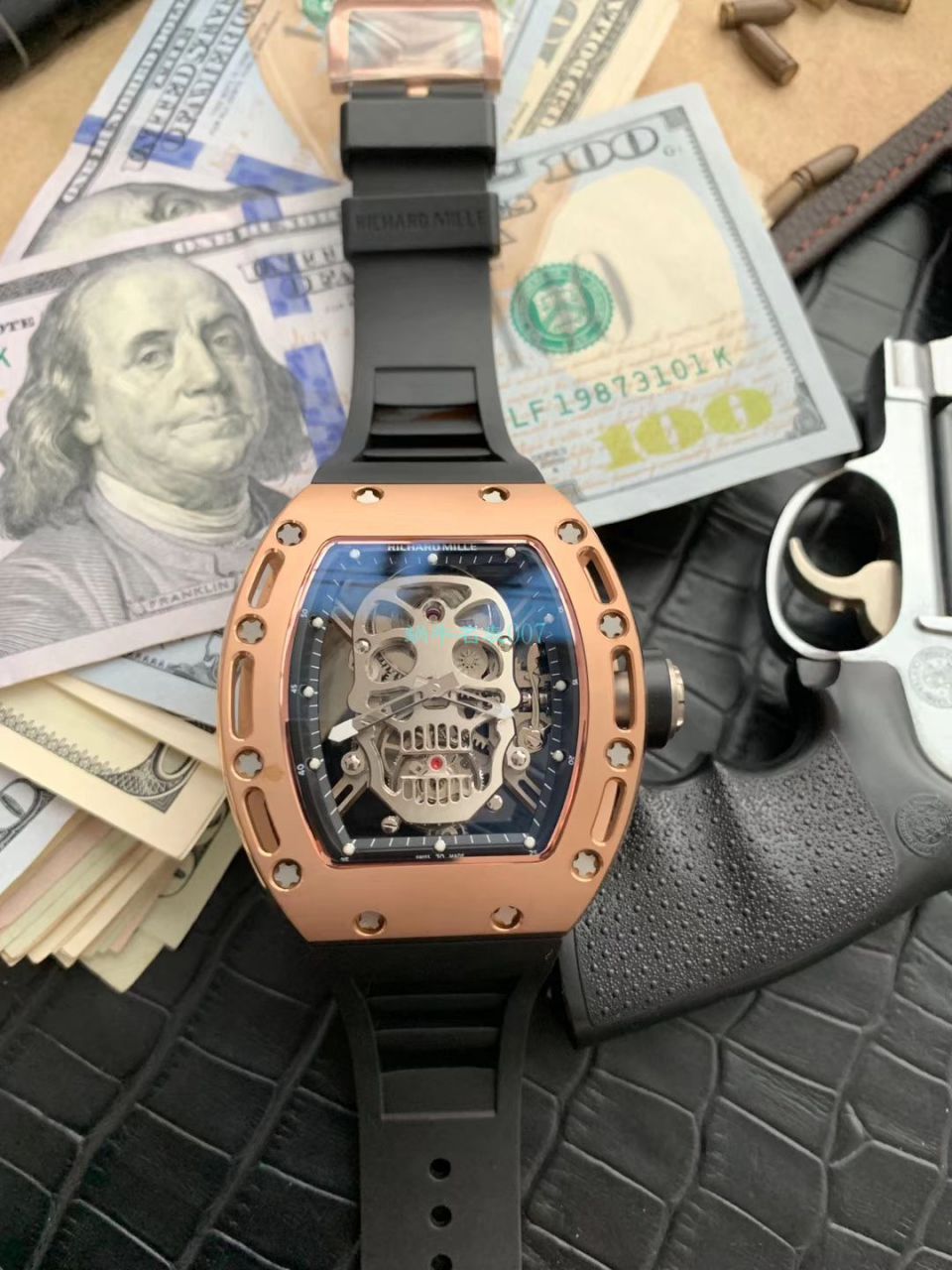 【视频评测】EUR厂理查德.米勒Richard Mille陀飞轮男RM 052顶级复刻高仿紫金骷髅头至尊鬼王腕表 / RM052EUR