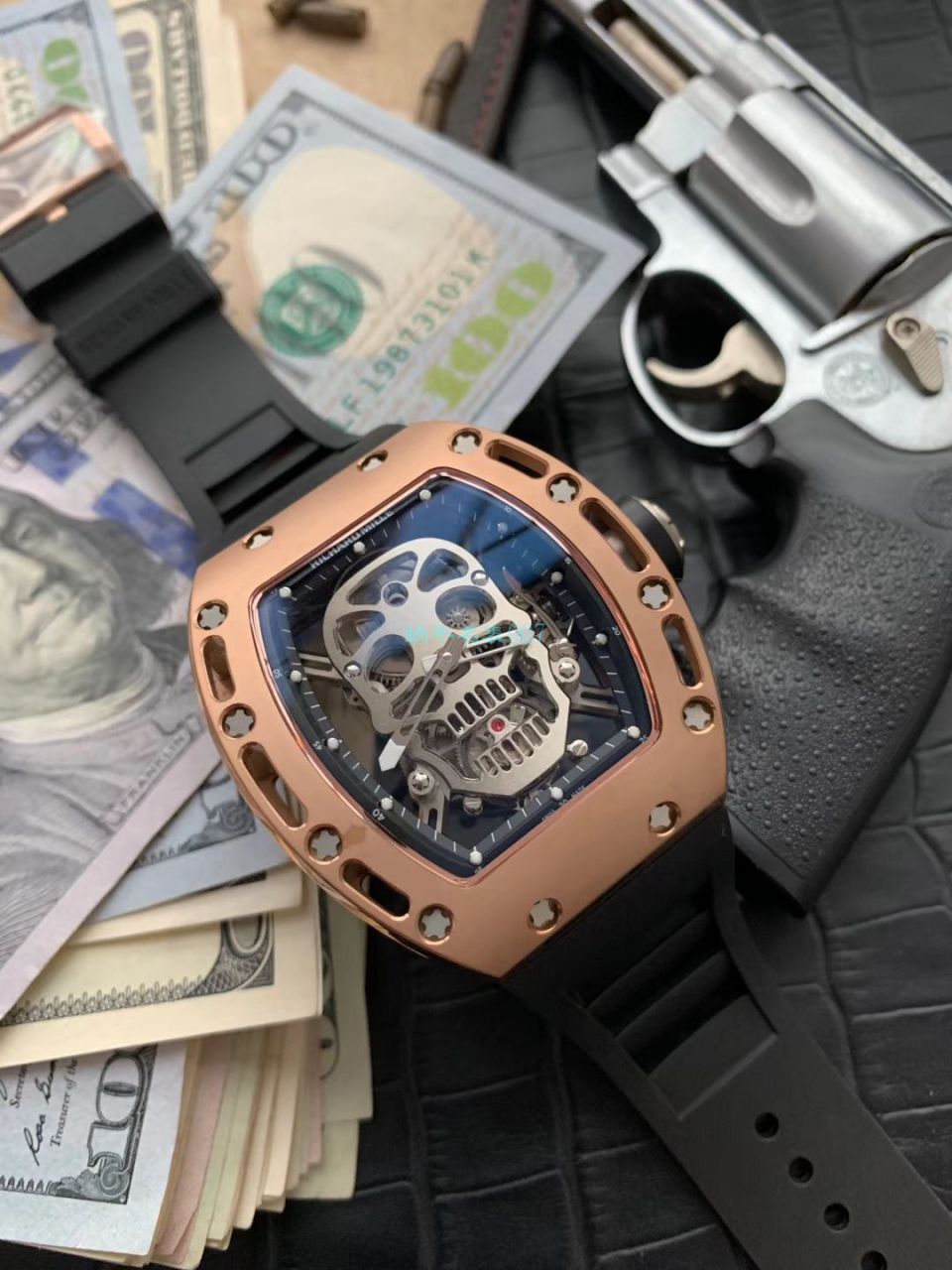 【视频评测】EUR厂理查德.米勒Richard Mille陀飞轮男RM 052顶级复刻高仿紫金骷髅头至尊鬼王腕表 / RM052EUR