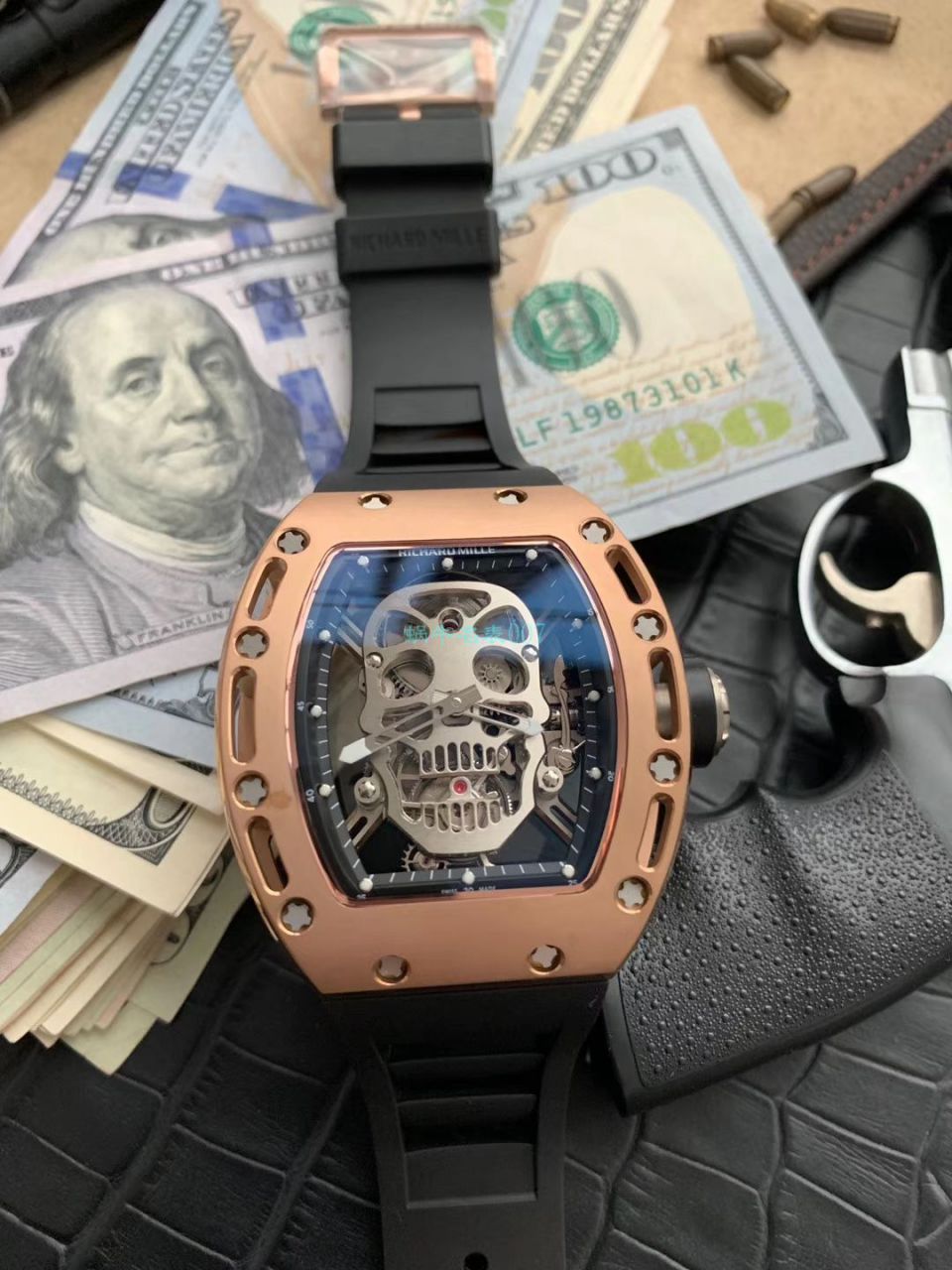 【视频评测】EUR厂理查德.米勒Richard Mille陀飞轮男RM 052顶级复刻高仿紫金骷髅头至尊鬼王腕表 / RM052EUR