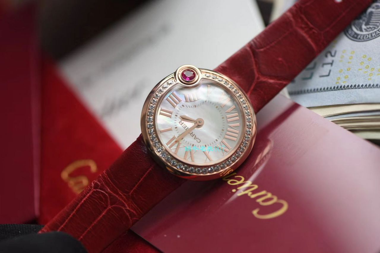 台湾厂卡地亚特别款中国红鎏金时刻复刻高仿WJBL0010，WBGL0007 Ballon Blanc de Cartier女士腕表 / K267