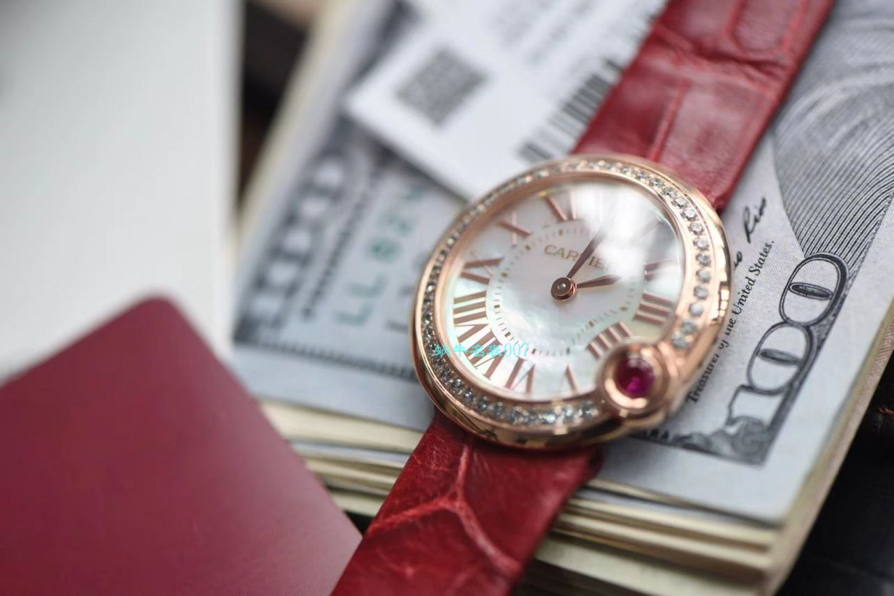 台湾厂卡地亚特别款中国红鎏金时刻复刻高仿WJBL0010，WBGL0007 Ballon Blanc de Cartier女士腕表 / K267