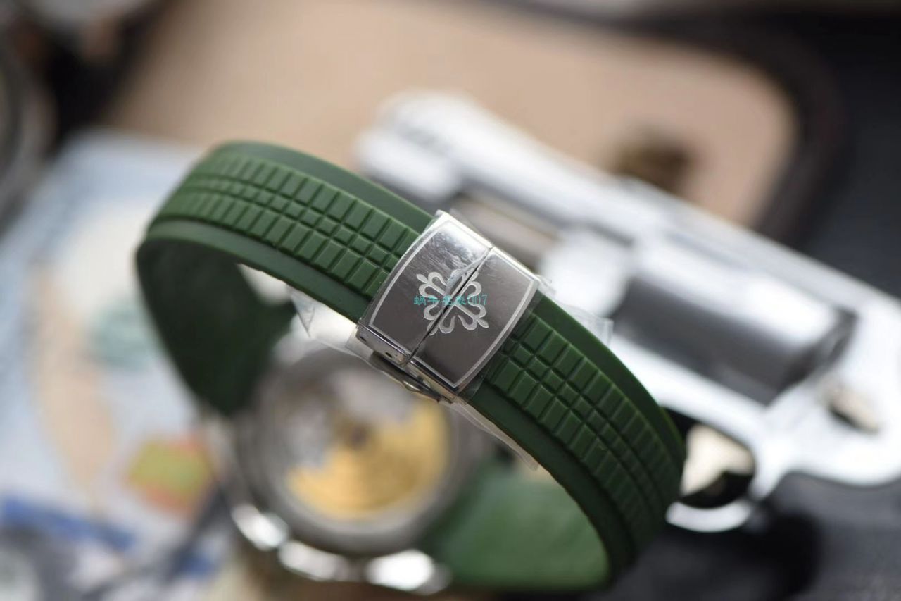 视频评测台湾厂超A高仿百达翡丽AQUANAUT绿面手雷5168G-010腕表 / BD239LV