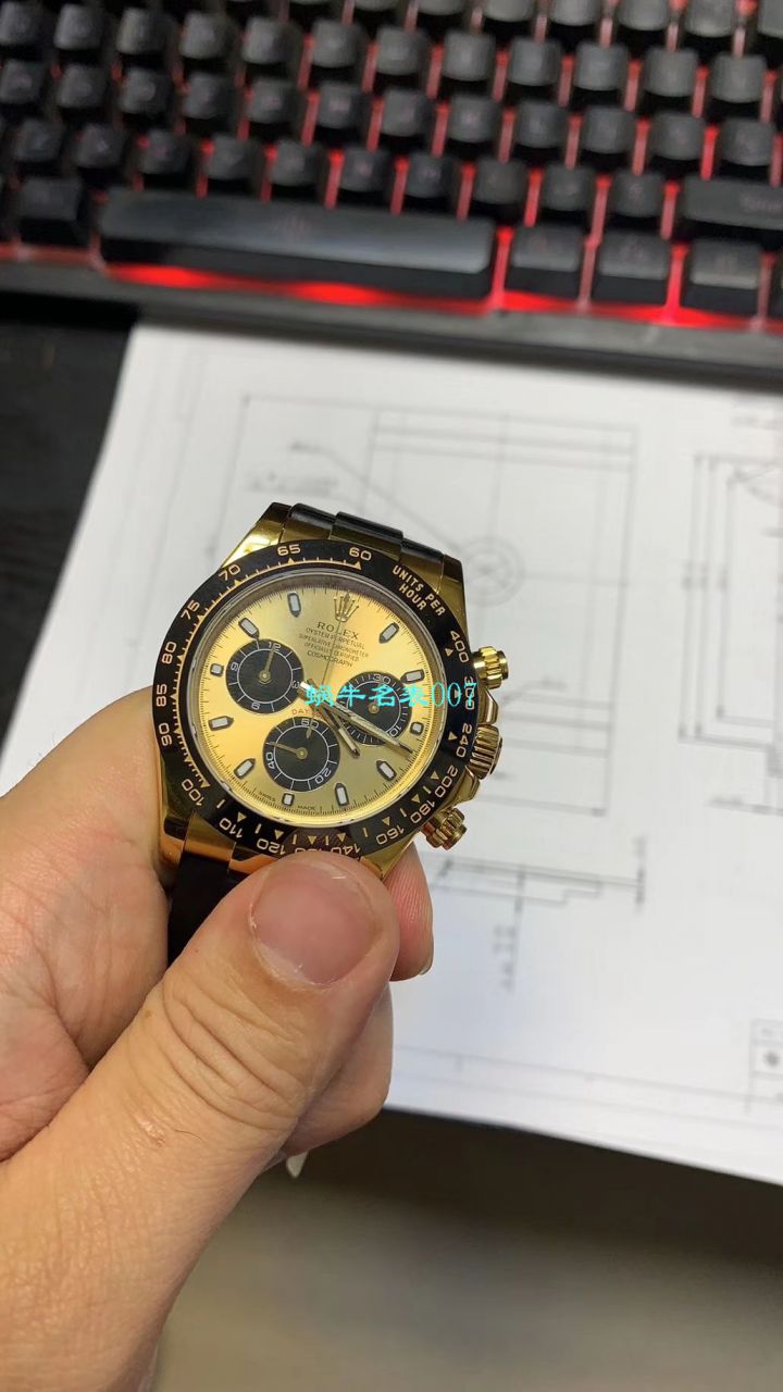 【N厂最新复刻表余文乐同款黄金熊猫迪超级4130】劳力士宇宙计型迪通拿高仿M116518ln-0048腕表 / R271