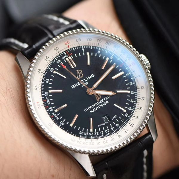 视频评测名表007定制版百年灵航空计时41毫米复刻高仿系列A17326211B1P1腕表