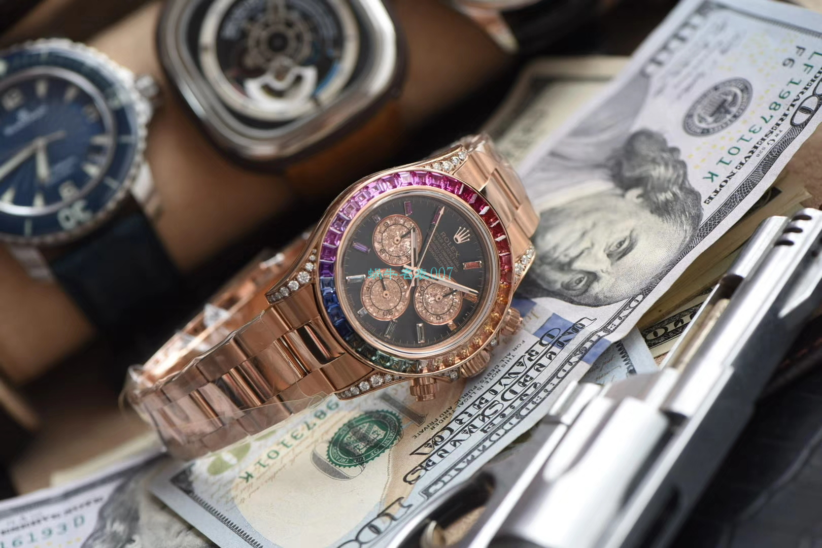 独家后加工真钻包金ROLEX彩虹迪劳力士宇宙计型迪通拿复刻高仿116595 RBOW腕表 / R577