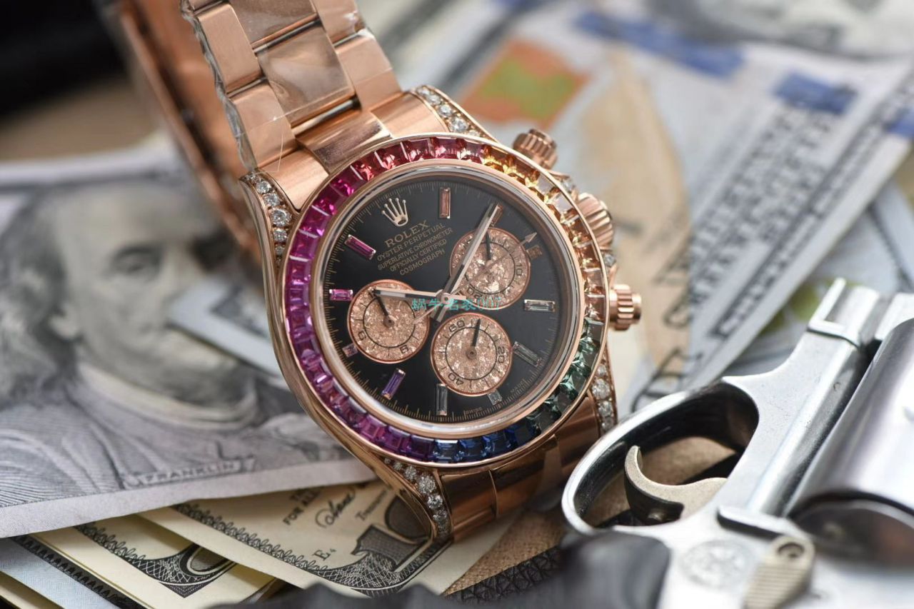 独家后加工真钻包金ROLEX彩虹迪劳力士宇宙计型迪通拿复刻高仿116595 RBOW腕表 / R577