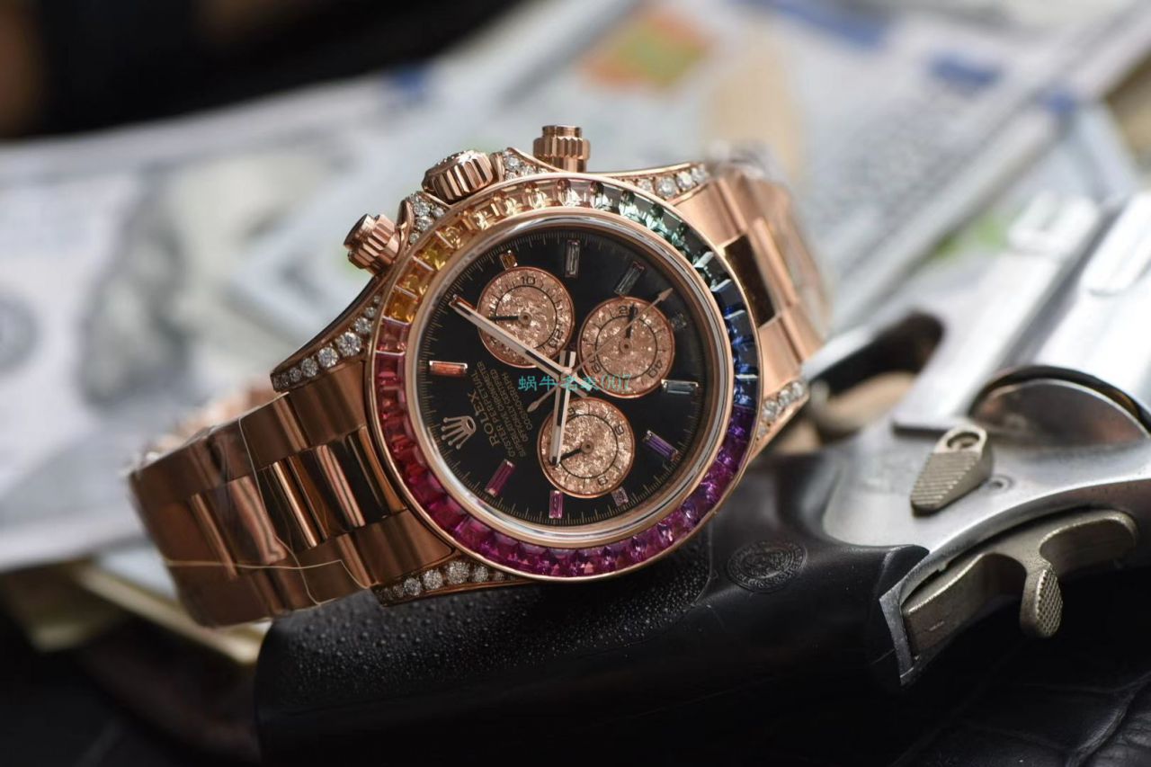 独家后加工真钻包金ROLEX彩虹迪劳力士宇宙计型迪通拿复刻高仿116595 RBOW腕表 / R577