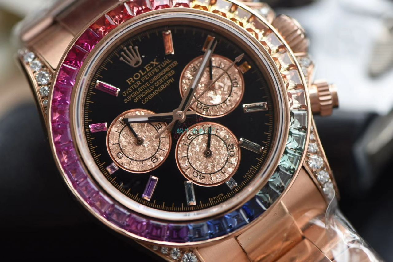 独家后加工真钻包金ROLEX彩虹迪劳力士宇宙计型迪通拿复刻高仿116595 RBOW腕表 / R577