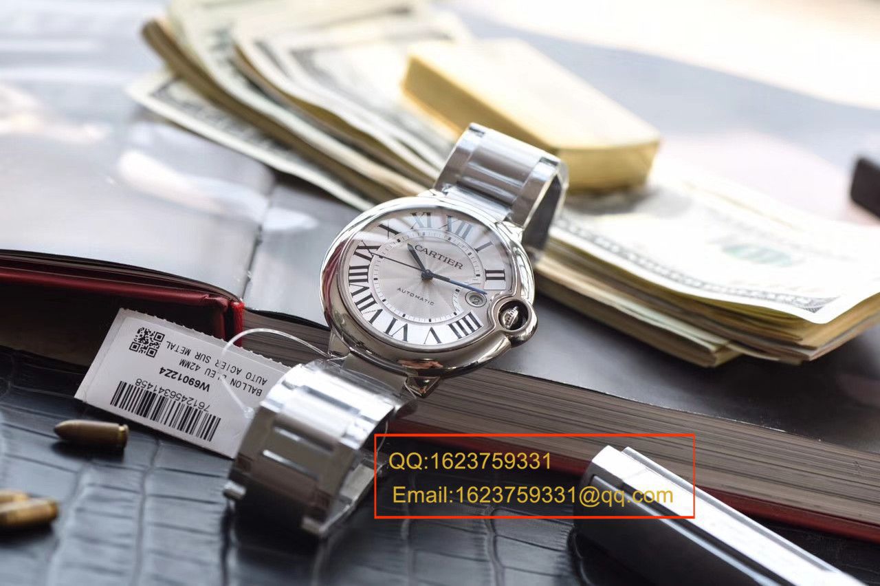 视频评测V6厂官网V7版本顶级复刻高仿手表卡地亚蓝气球42毫米男装W69012Z4多少钱 / K273