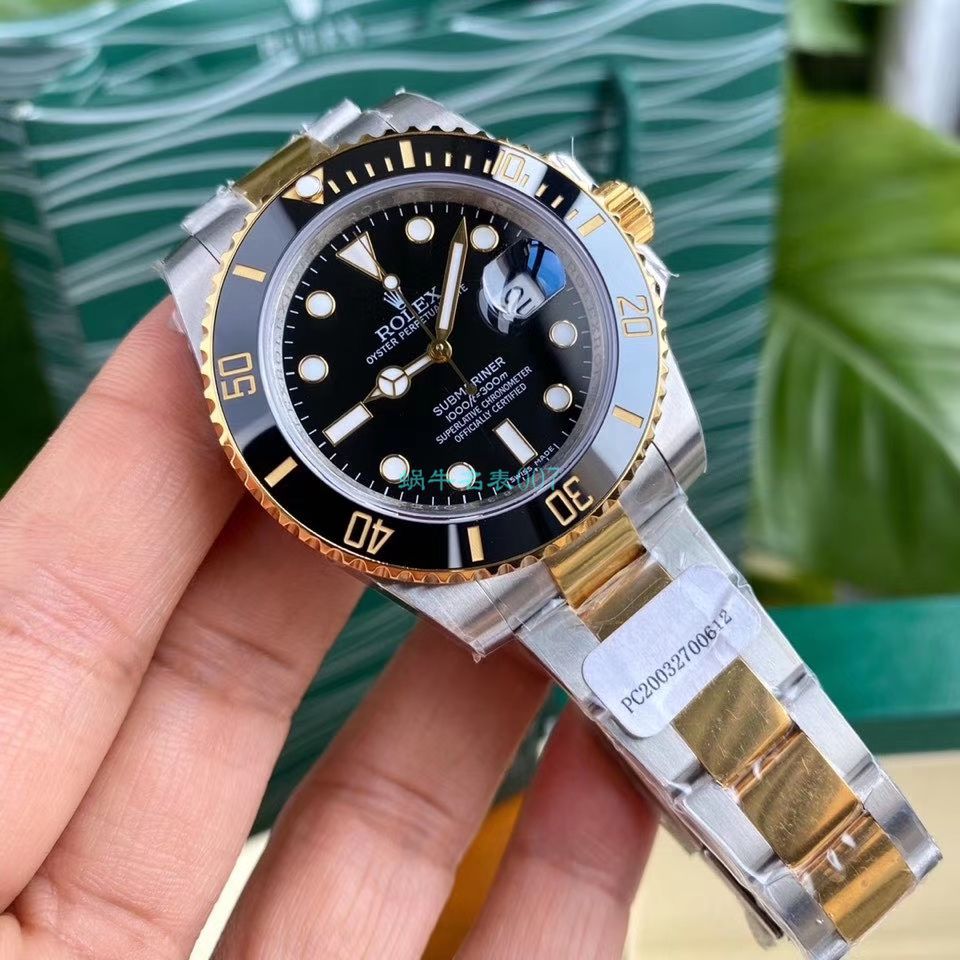 高端定制包金ETA机芯劳力士潜航者型116613LB-97203顶级复刻高仿 蓝盘腕表(间金蓝水鬼) / R597