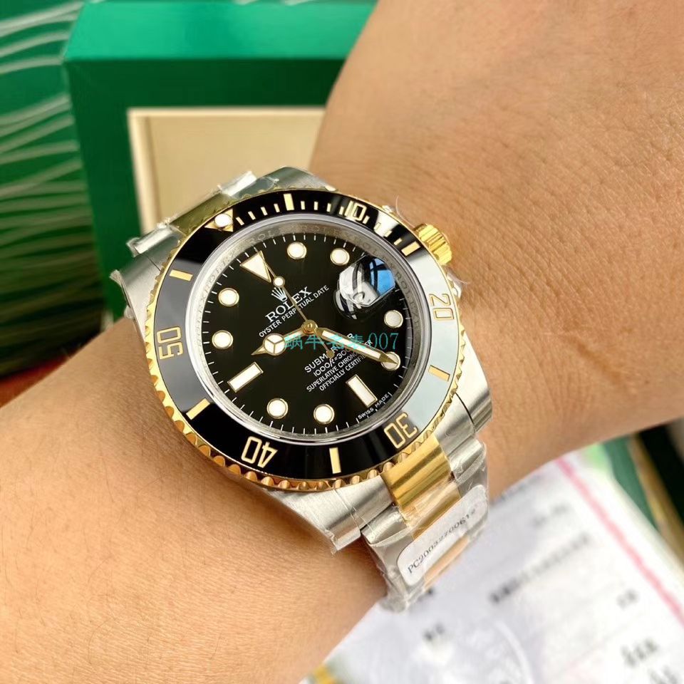 高端定制包金ETA机芯劳力士潜航者型116613LB-97203顶级复刻高仿 蓝盘腕表(间金蓝水鬼) / R597