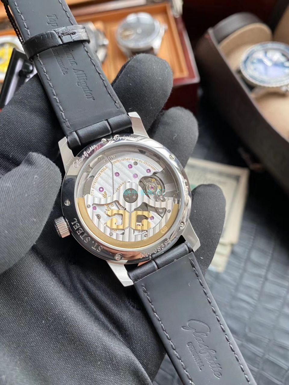 视频评测V9厂复刻高仿手表格拉苏蒂原创议员100-04-32-12-50大日历 / GLA062