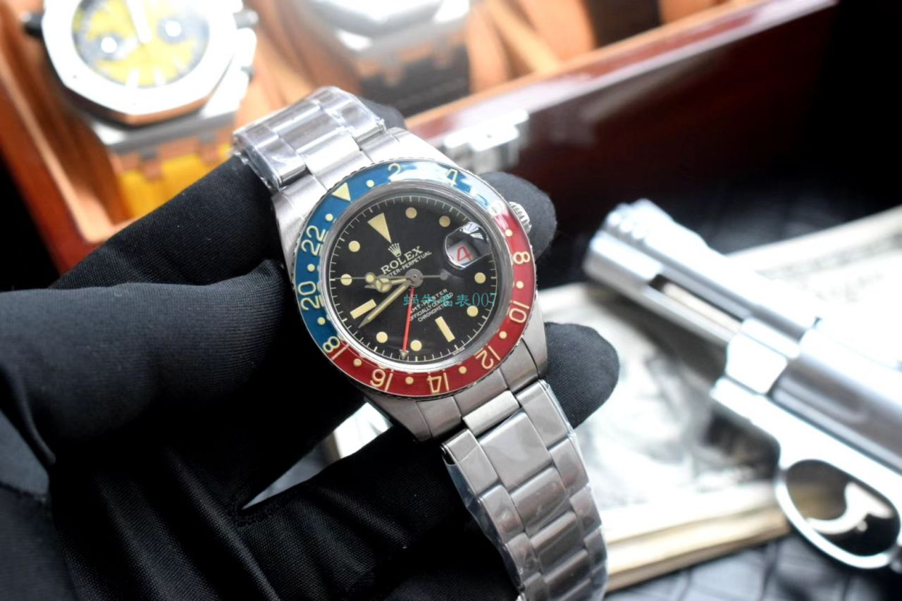 劳力士复古格林尼治型II系列可乐圈GMT Master II 复刻高仿16710腕表 / R602