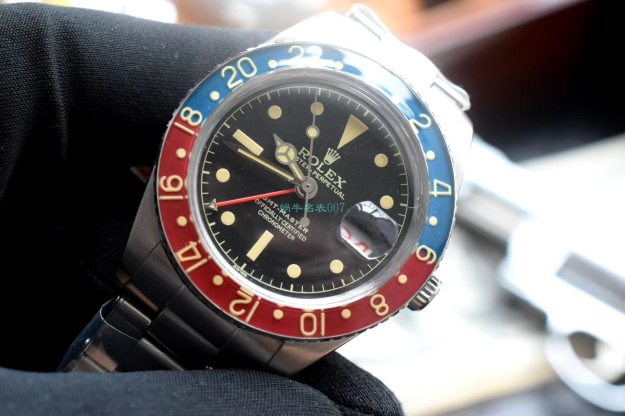 劳力士复古格林尼治型II系列可乐圈GMT Master II 复刻高仿16710腕表 / R602