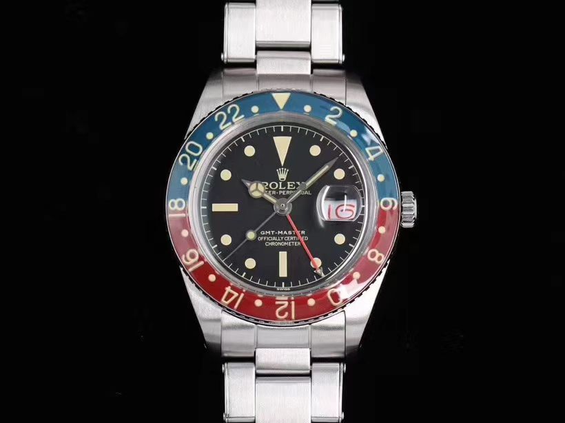 劳力士复古格林尼治型II系列可乐圈GMT Master II 复刻高仿16710腕表 / R602