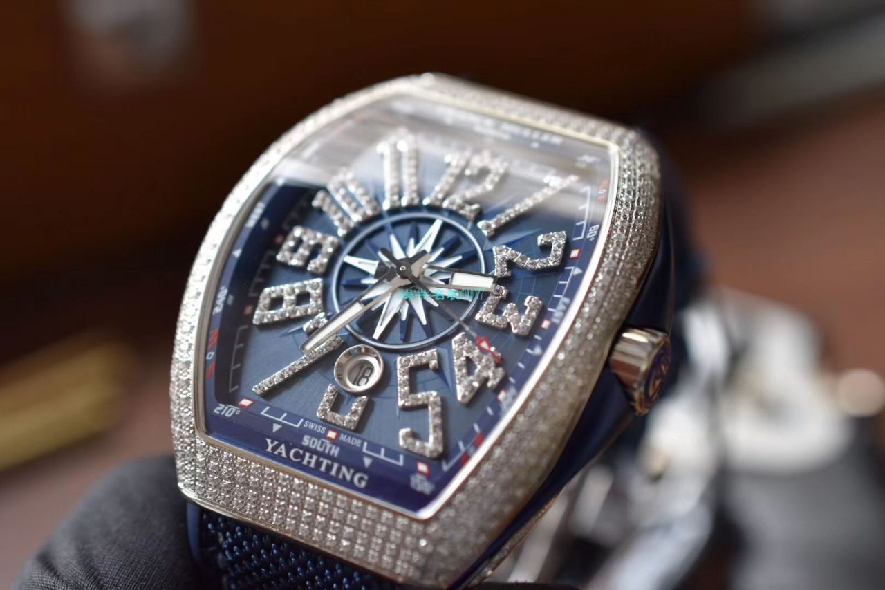 ZF厂顶级复刻高仿手表法穆兰蔚蓝之作V45蓝游艇蓝面魅影镶钻款 / FL071