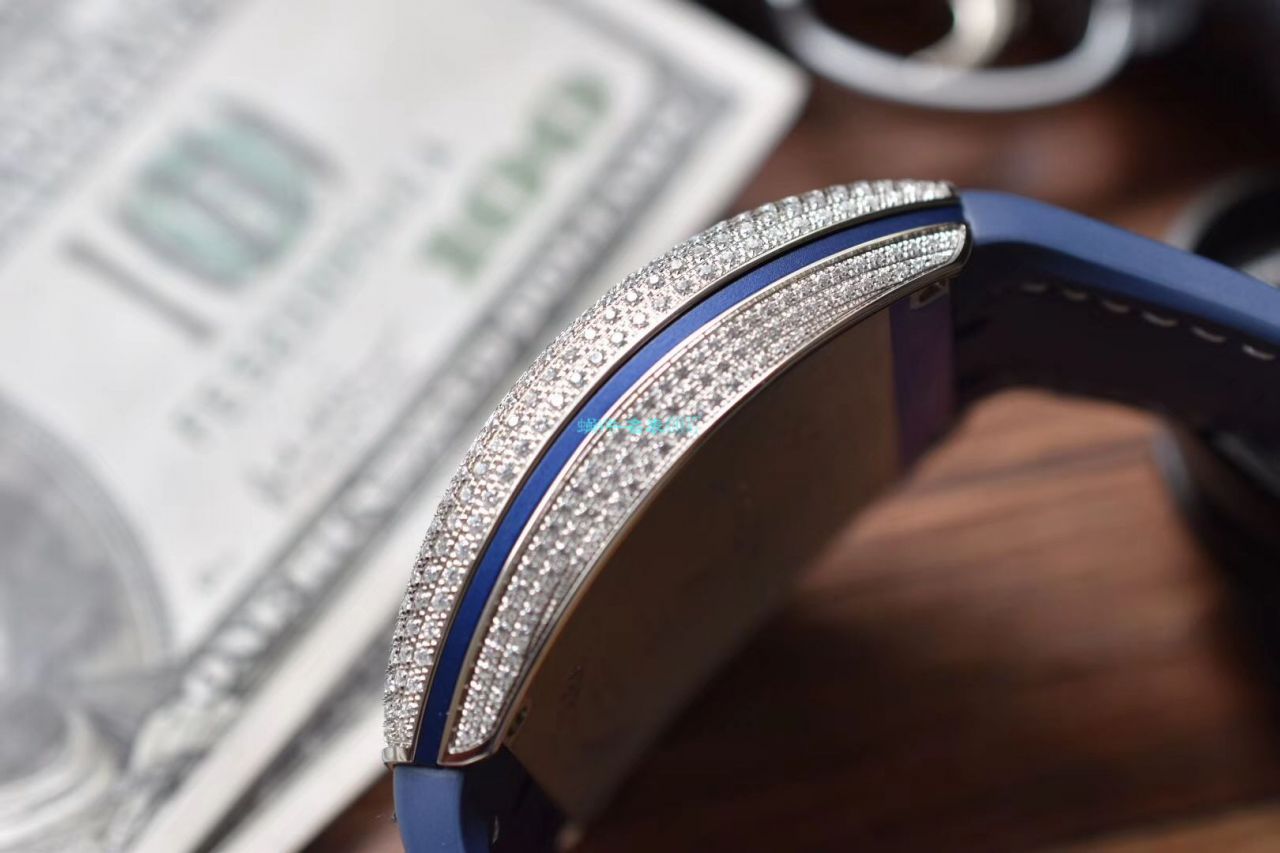 ZF厂顶级复刻高仿手表法穆兰蔚蓝之作V45蓝游艇蓝面魅影镶钻款 / FL071