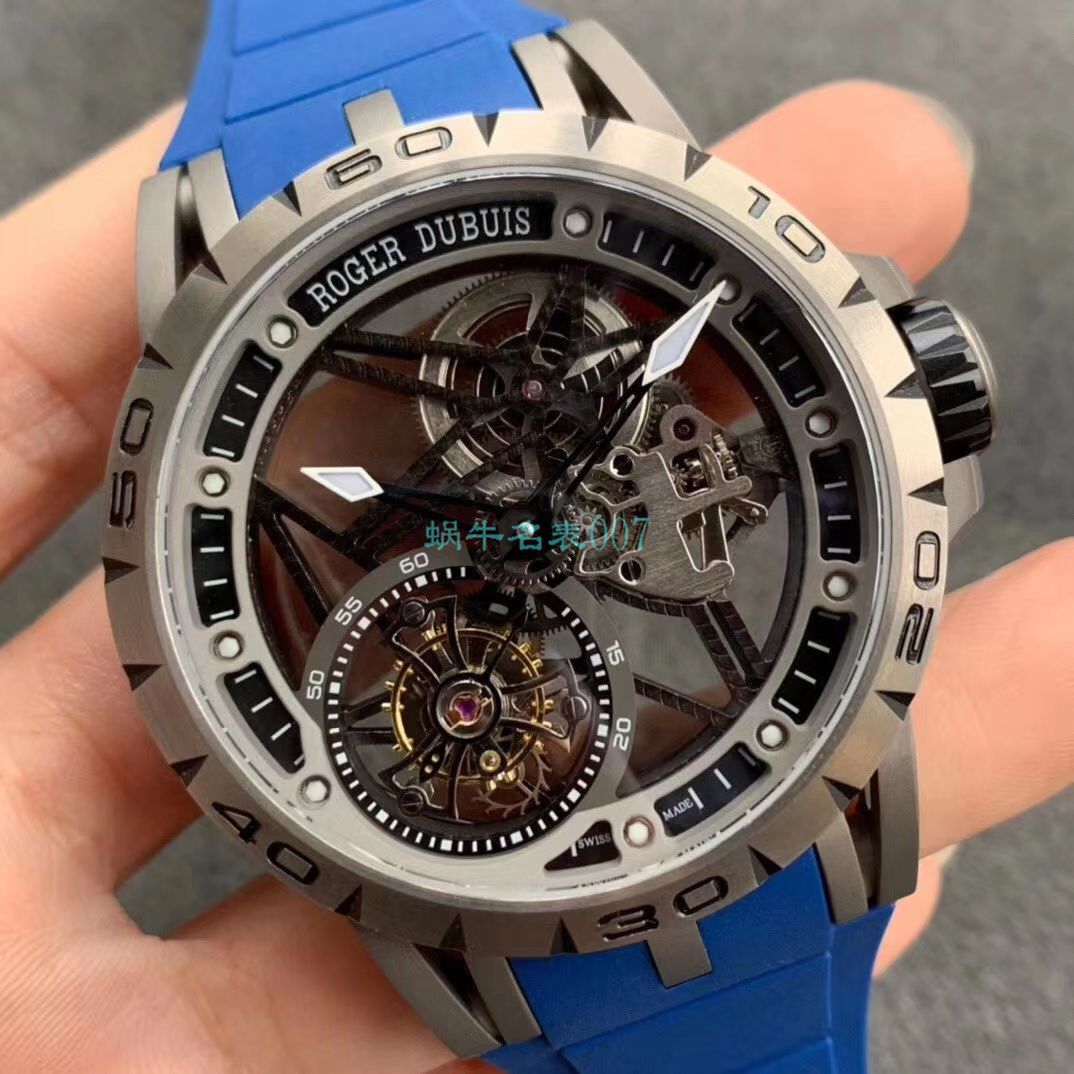 BBR厂顶级复刻高仿陀飞轮罗杰杜彼EXCALIBUR（王者系列）系列RDDBEX0479蓝面表带腕表 / LJ066