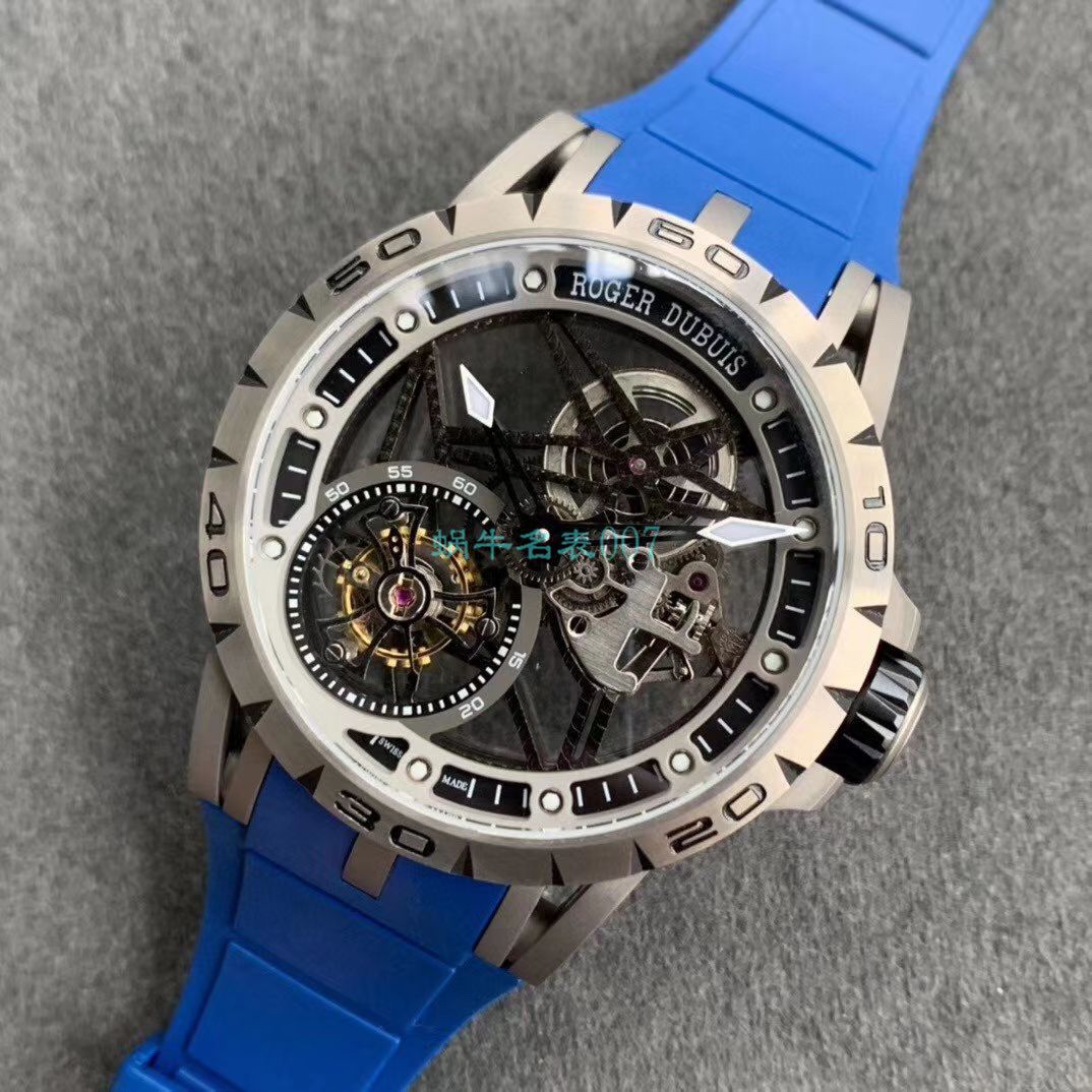 BBR厂顶级复刻高仿陀飞轮罗杰杜彼EXCALIBUR（王者系列）系列RDDBEX0479蓝面表带腕表 / LJ066