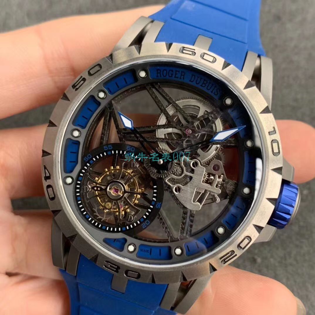 BBR厂顶级复刻高仿陀飞轮罗杰杜彼EXCALIBUR（王者系列）系列RDDBEX0479蓝面表带腕表 / LJ066