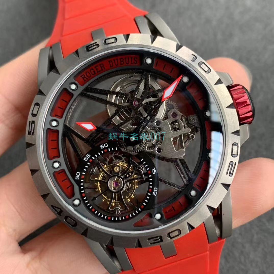 BBR厂顶级复刻高仿陀飞轮罗杰杜彼EXCALIBUR（王者系列）系列RDDBEX0479蓝面表带腕表 / LJ066