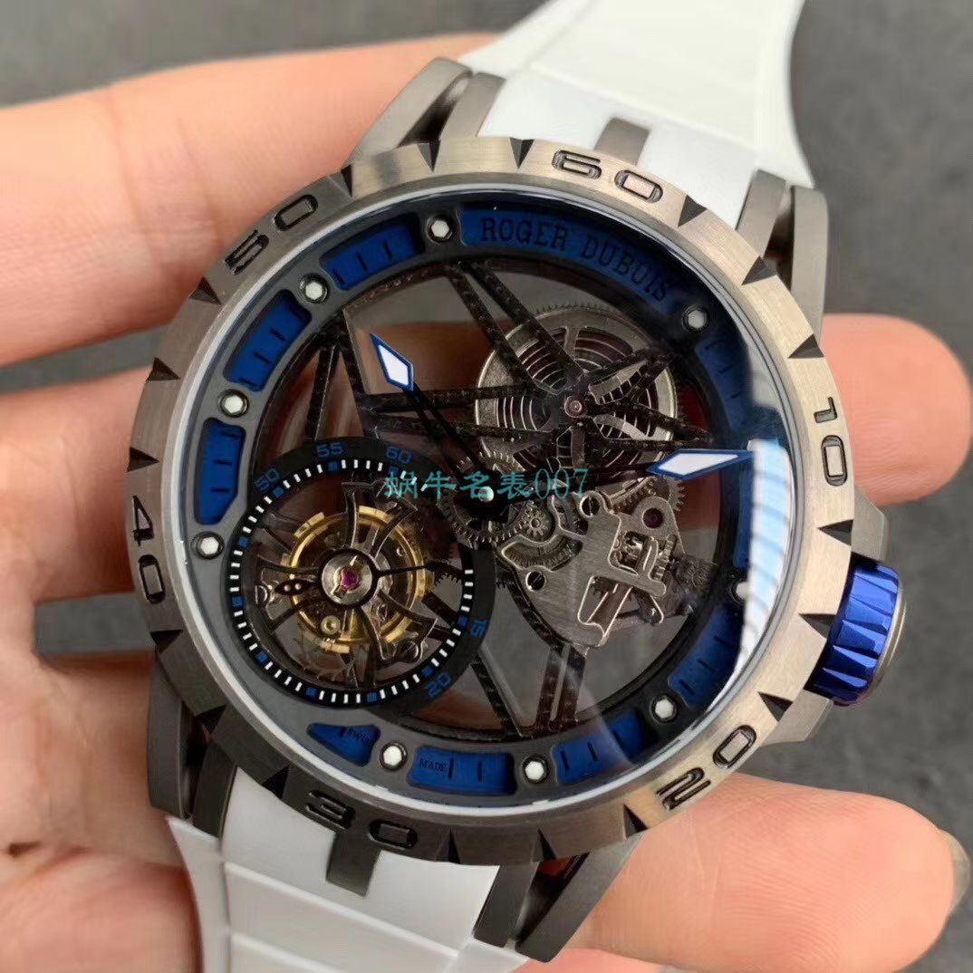 BBR厂顶级复刻高仿陀飞轮罗杰杜彼EXCALIBUR（王者系列）系列RDDBEX0479蓝面表带腕表 / LJ066