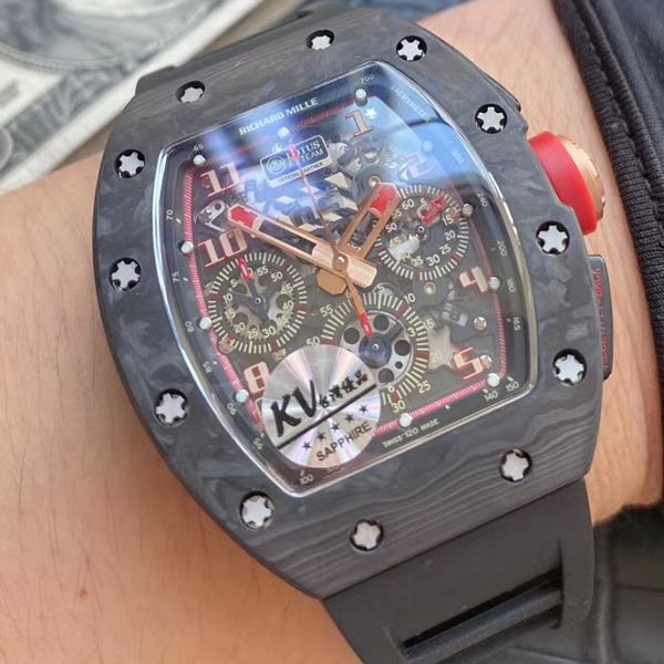 KV厂V2升级版锻造碳纤维里查德米尔高仿手表RM 011腕表