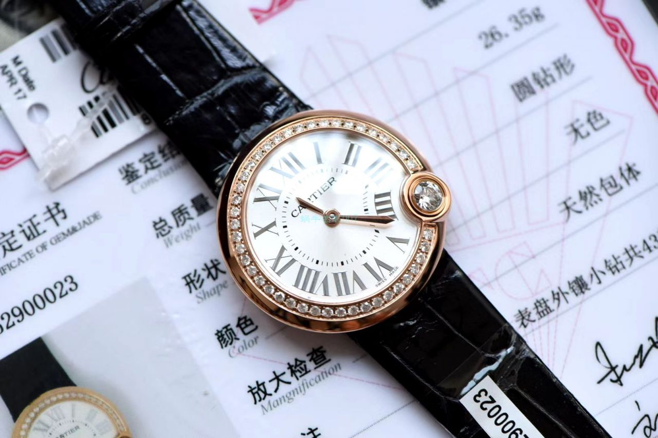 高端定制真钻女表卡地亚复刻高仿BALLON BLANC DE CARTIER系列WJBL0005腕表 / K282
