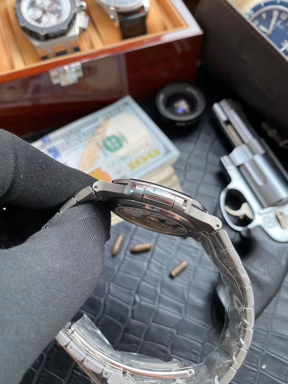 高端定制PPF厂V4视频定制莫桑石、真钻百达翡丽鹦鹉螺顶级复刻高仿5711/1A-010奢华与斯文并存 / BD291