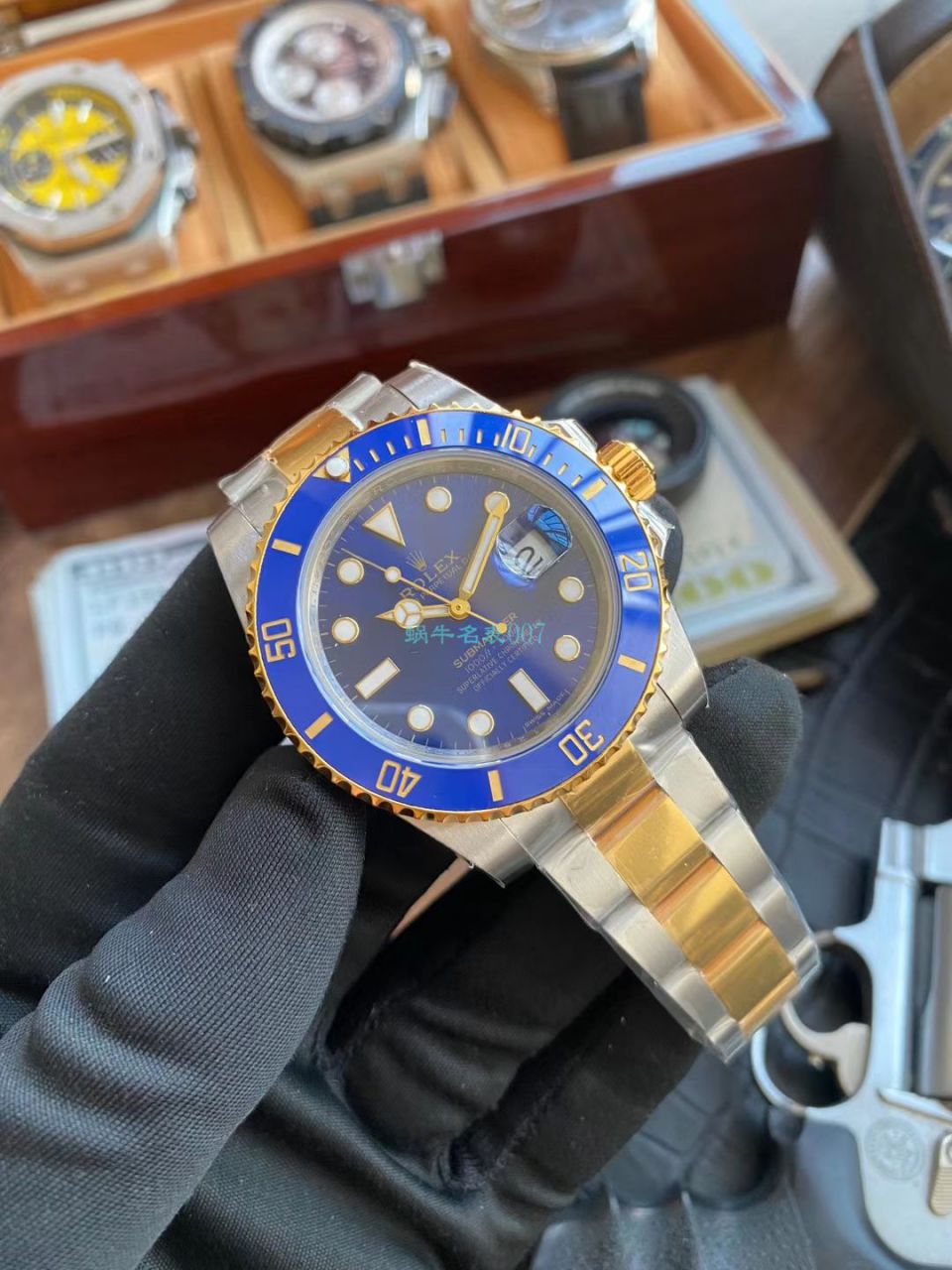 VR厂劳力士复刻高仿包金手表潜航者型间金蓝水鬼116613LB-97203 蓝盘腕表 / R613