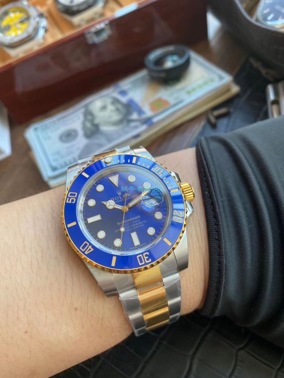 VR厂劳力士复刻高仿包金手表潜航者型间金蓝水鬼116613LB-97203 蓝盘腕表 / R613