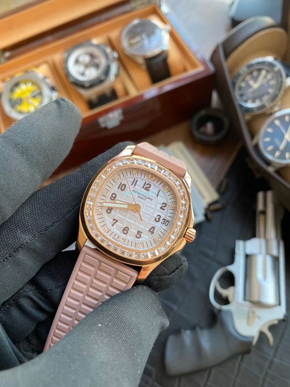 PPF厂最美豆沙面高仿手表百达翡丽AQUANAUT女表5072R-001腕表 / BD301
