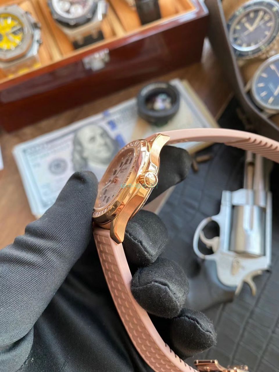 PPF厂最美豆沙面高仿手表百达翡丽AQUANAUT女表5072R-001腕表 / BD301