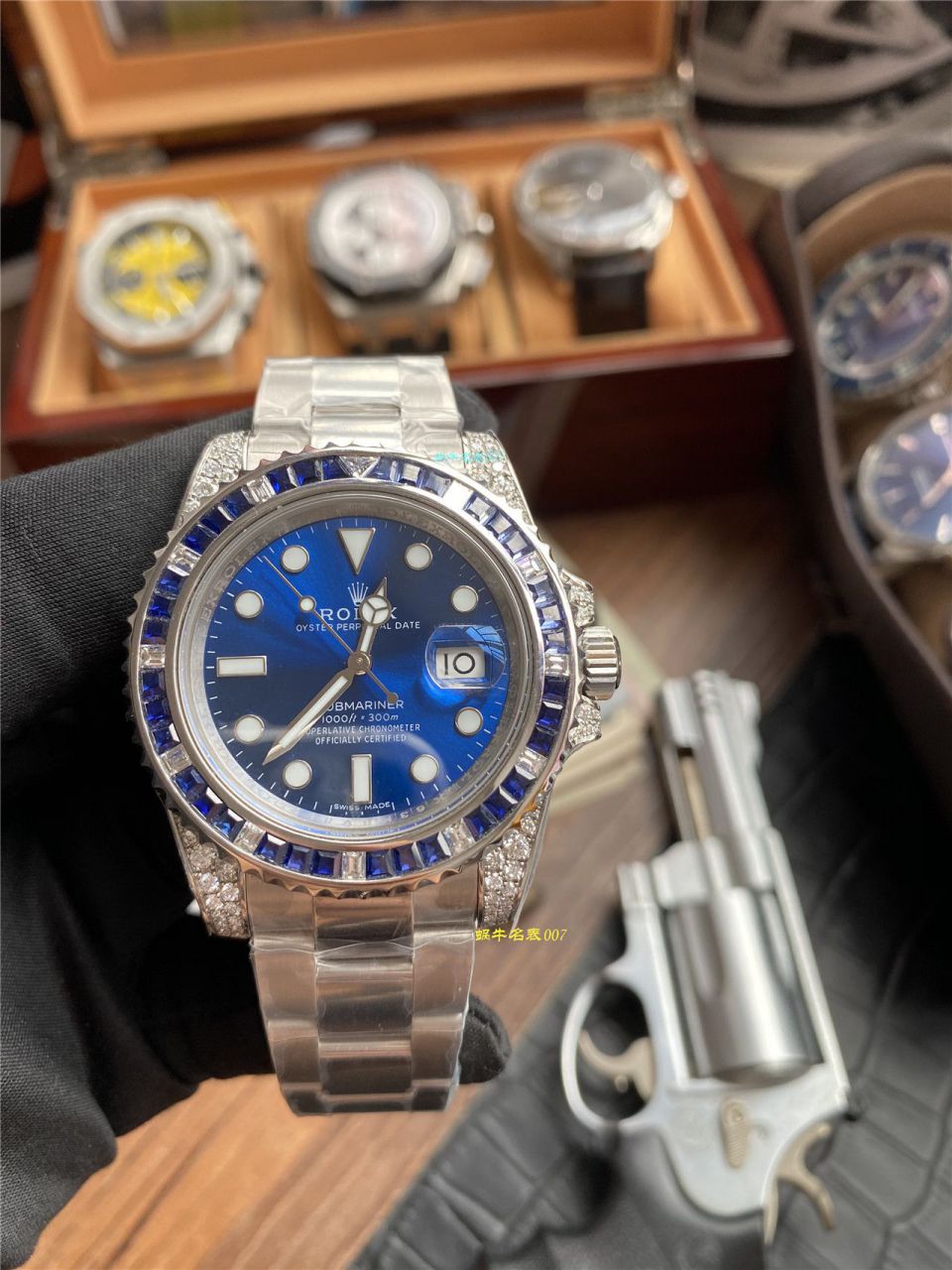 独家【定制真钻蓝水鬼罗志祥同款】劳力士顶级复刻高仿潜航者型116619LB-97209手表 / R620