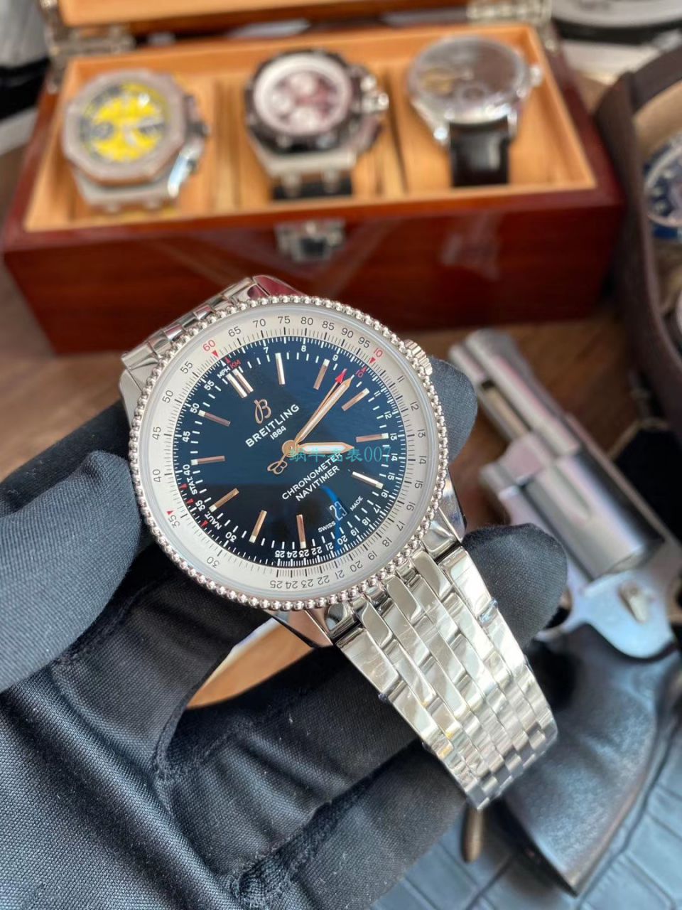 V7厂顶级复刻高仿手表百年灵航空计时1系列A17326211B1A1腕表 / BL185
