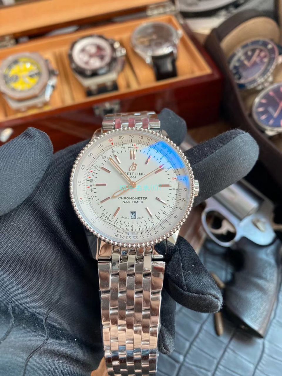 v7厂手表怎么样顶级复刻高仿百年灵航空计时1系列A17326211G1A1腕表 / BL187