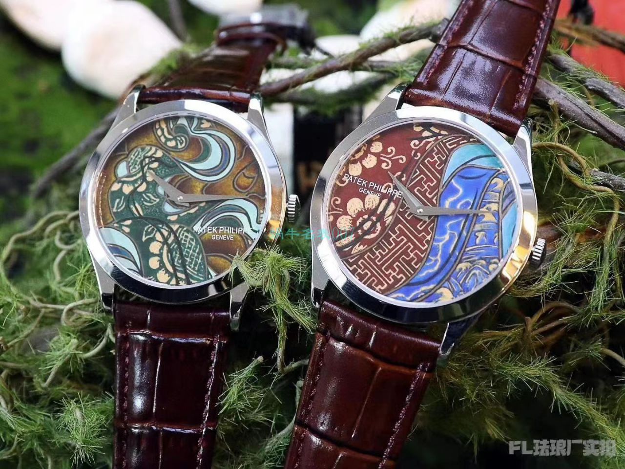 FL厂顶级复刻高仿手表百达翡丽珍稀工艺珐琅5077P-102《不丹六面织品》，5077P-103《不丹八面织品》腕表 / BD316
