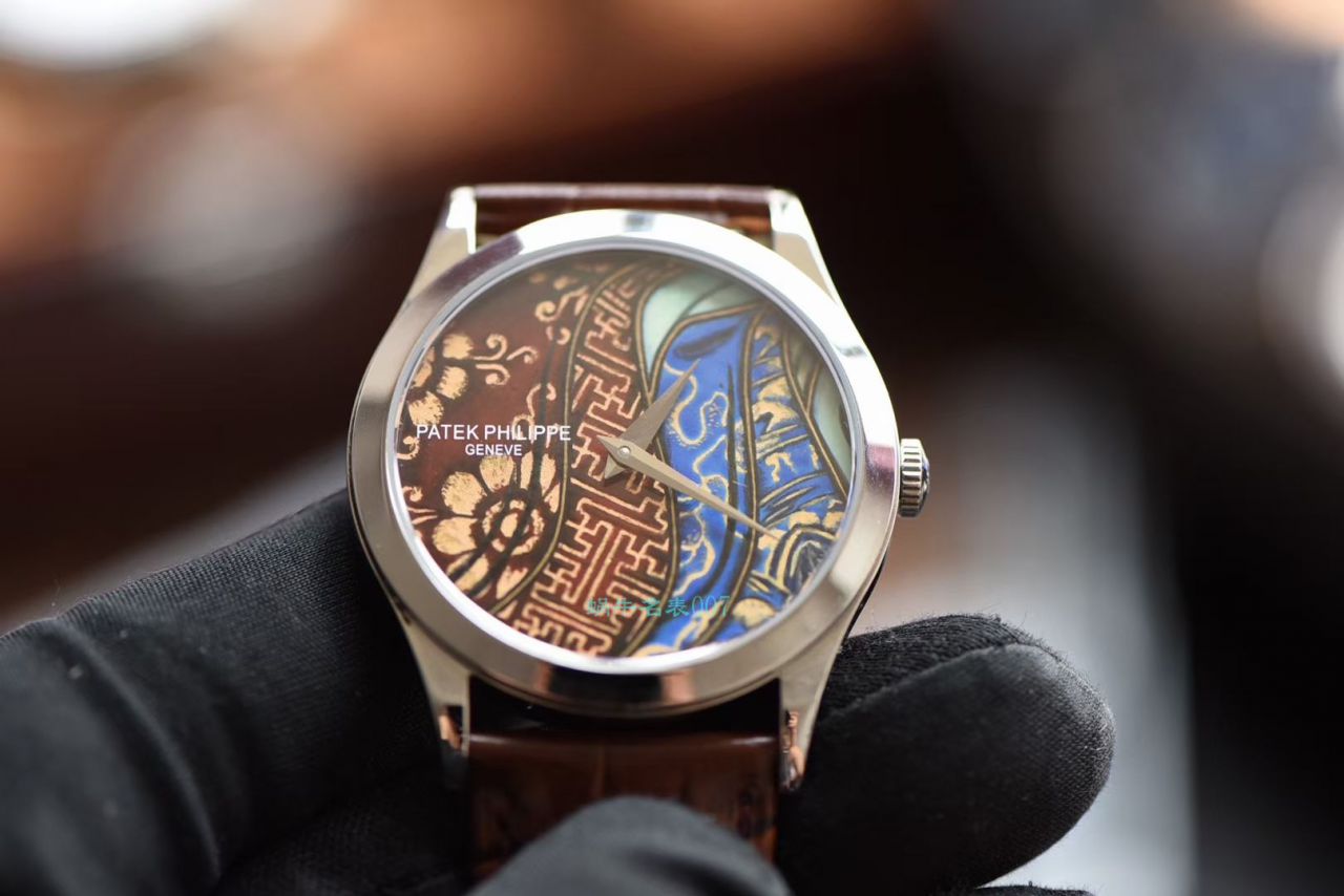 FL厂顶级复刻高仿手表百达翡丽珍稀工艺珐琅5077P-102《不丹六面织品》，5077P-103《不丹八面织品》腕表 / BD316