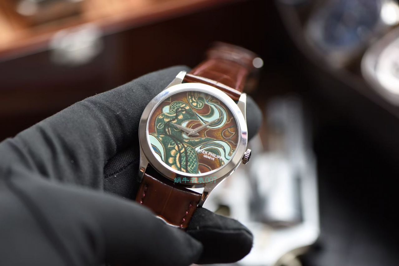 FL厂百达翡丽手表高仿珍稀工艺珐琅5077P-102不丹六面织品 / BD319