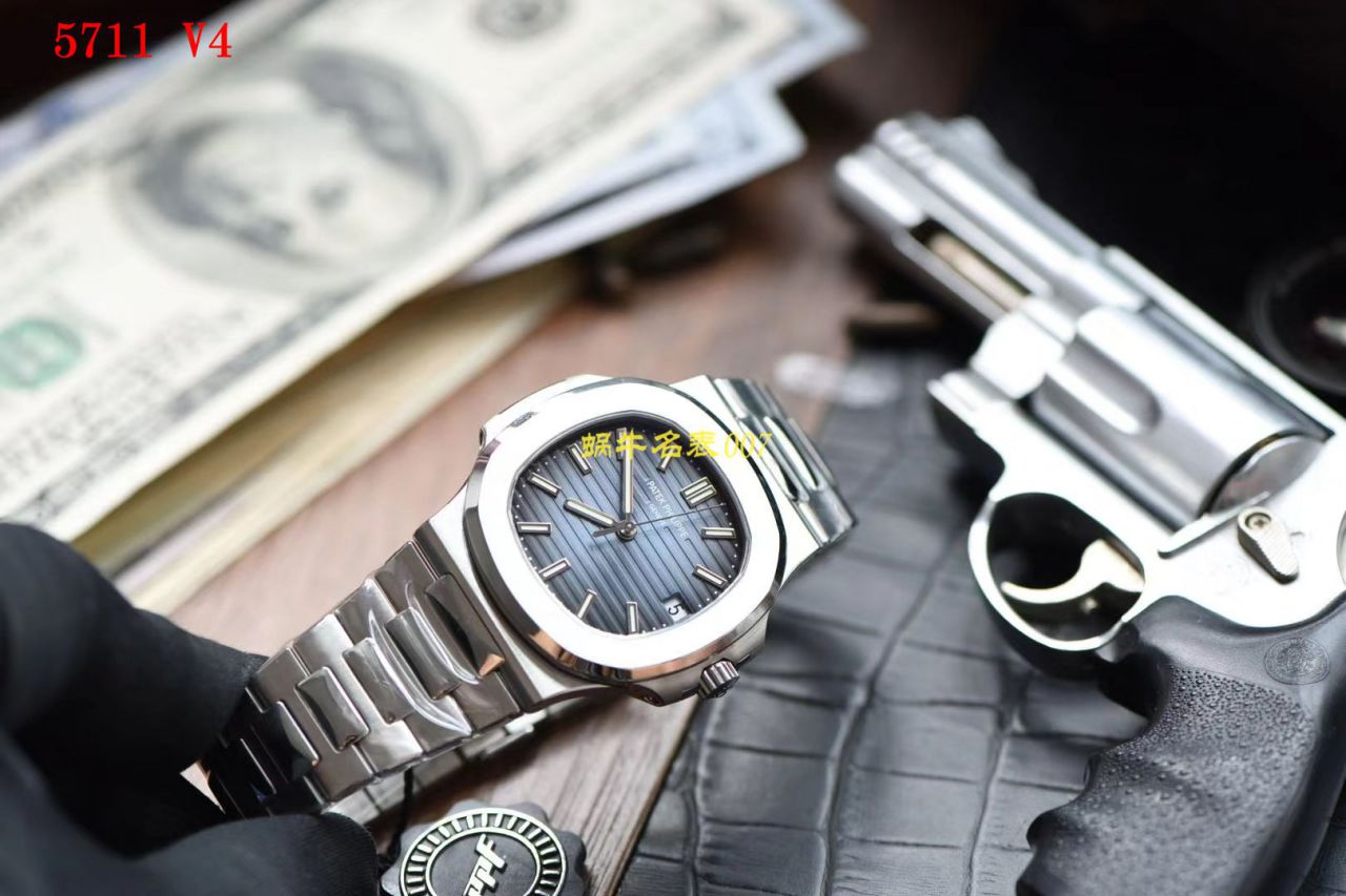 【PPF超级PATEK PHILIPPE鹦鹉螺重磅来袭！“灰蓝”】百达翡丽运动优雅顶级复刻高仿5711/1A 010 不锈钢腕表(高仿鹦鹉螺)2019年钢表王座的开年重器 / BD267