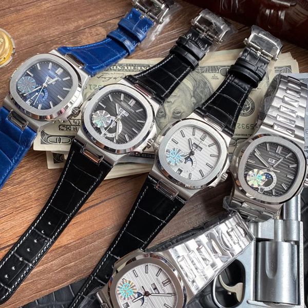 GR厂最新百达翡丽Nautilus鹦鹉螺年历碗表顶级复刻高仿5726系列V2版本（升级真月相）