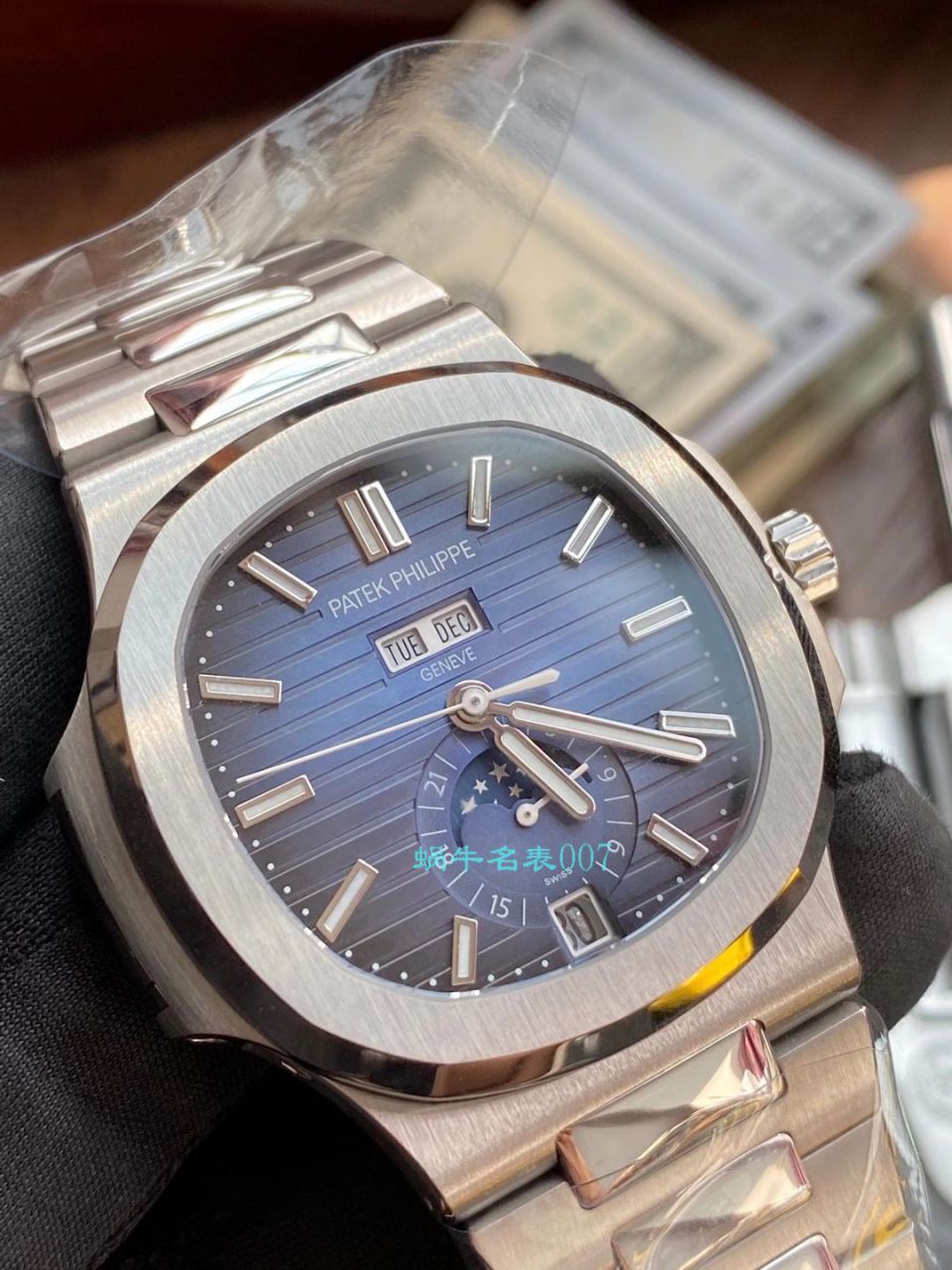 GR厂高仿百达翡丽PatekPhilippe手表多少钱鹦鹉螺V2真月相5726/1A-014皮带款 / BD326
